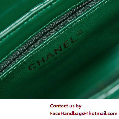 Chanel Shiny Crumpled Calfskin  &  Gold-Tone Metal Mini Shopping Bag AS4416 Green 2025